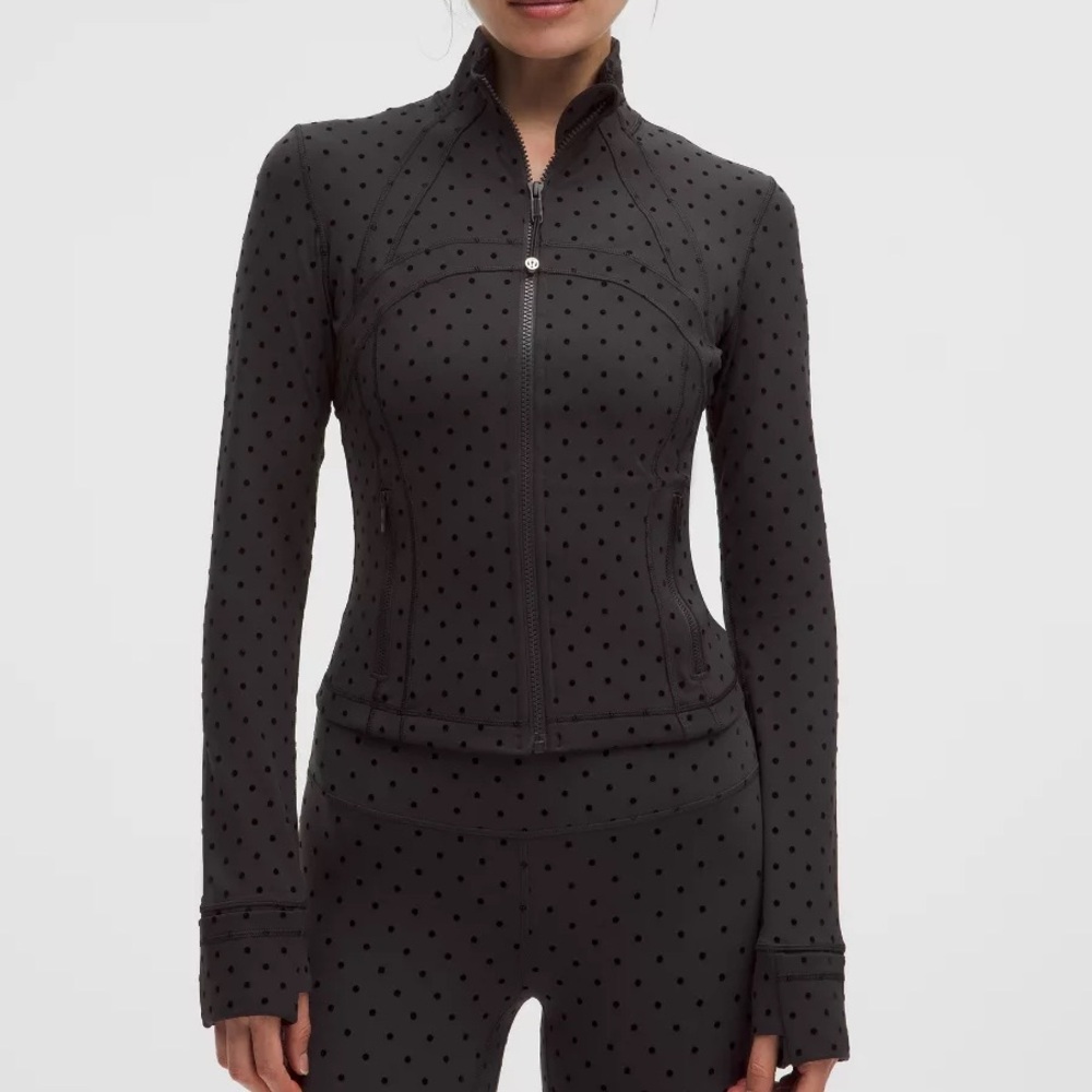NEW Lululemon Black Polka Dot Athletic Zip Jacket